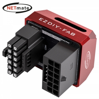 강원전자 넷메이트 NM-DPI18937 600W 12V-2x6 변환 어댑터 (알루미늄 레드/RVS 180도) [EZDIY-FAB]