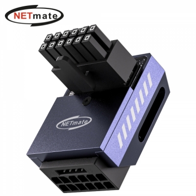 강원전자 넷메이트 NM-DPI18942 600W 12V-2x6 변환 어댑터 (알루미늄 퍼플/RVS 90도) [EZDIY-FAB]