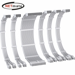 강원전자 넷메이트 PSU 연장 16AWG 슬리빙 케이블 세트 (올화이트 6종) [EZDIY-FAB] NM-DPI2281