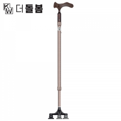 강원전자 더돌봄 프리미엄 6발 자립형 양손 지팡이(브라운) DB-CRTBRC01