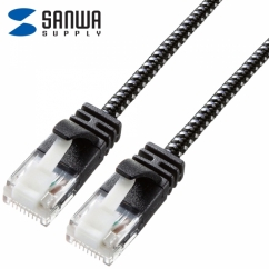 강원전자 산와서플라이 CAT.6A UTP 슬림 랜 케이블 5m (블랙&화이트) KB-T6AME-05BKW