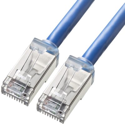 강원전자 산와서플라이 CAT.6A STP 랜 케이블 0.5m (블루) KB-T6ASB-005BL