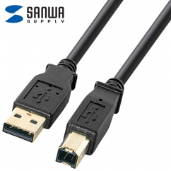 강원전자 산와서플라이 USB2.0 AM-BM 케이블 1.5m (블랙) KU20-15BKHK2