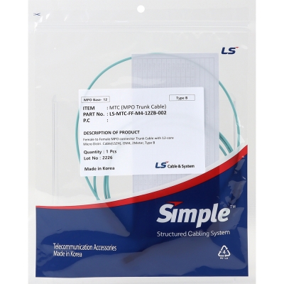 LS전선 OM4 12C MPO 광점퍼코드 2m LS-MTC-FF-M4-12ZB-002