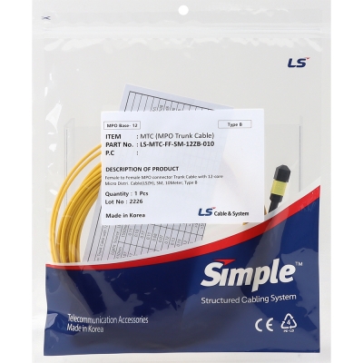 LS전선 SM 12C MPO 광점퍼코드 10m LS-MTC-FF-SM-12ZB-010