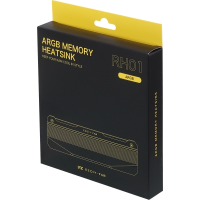 강원전자 넷메이트 ARGB 알루미늄 메모리 방열판, 블랙 단품 [EZDIY-FAB] NM-DPI268
