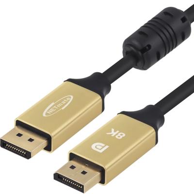 강원전자 넷메이트 VESA 공식 인증 DisplayPort 2.1 DP54 Gold Metal 케이블 0.5m NM-DPM005G