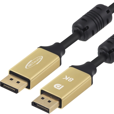 강원전자 넷메이트 VESA 공식 인증 DisplayPort 2.1 DP54 Gold Metal 케이블 3m NM-DPM03G