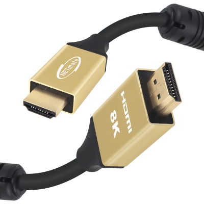 강원전자 넷메이트 ATC 공식 인증 HDMI 2.1 Gold Metal 케이블 1.5m NM-HQM015G