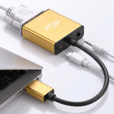 강원전자 넷메이트 HDMI to VGA(RGB) 컨버터, 오디오 출력/전원 입력 NM-HV02MP