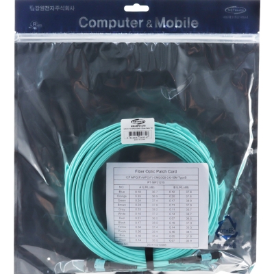 강원전자 넷메이트 OM3 12C MPO 광점퍼코드 15m NM-MP31215