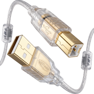 강원전자 넷메이트 프리미엄 USB2.0 AM-BM 투명 케이블 1m NM-PUB210S