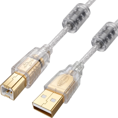 강원전자 넷메이트 프리미엄 USB2.0 AM-BM 투명 케이블 1m NM-PUB210S