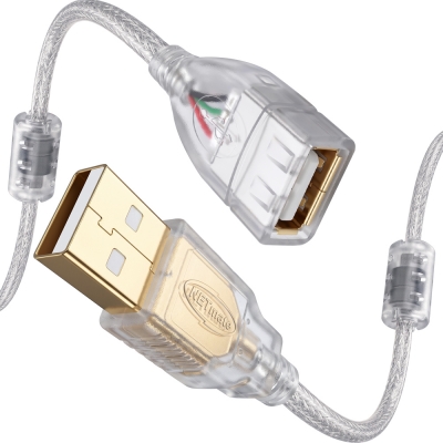 강원전자 넷메이트 프리미엄 USB2.0 연장 AM-AF 투명 케이블 3m NM-PUF230S