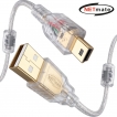 강원전자 넷메이트 프리미엄 USB2.0 AM-Mini 5핀 투명 케이블 0.5m NM-PUM205S