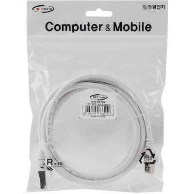 강원전자 넷메이트 CAT.7 SSTP 랜 케이블 2m (화이트) NM-TC702