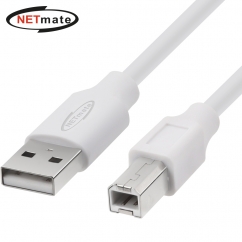 강원전자 넷메이트 USB2.0 AM-BM 케이블 3m (화이트) NM-TUB230