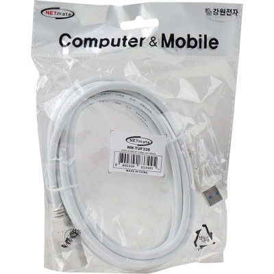 강원전자 넷메이트 USB3.0 연장 AM-AF 케이블 3m (화이트) NM-TUF330