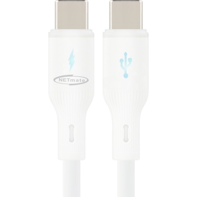 강원전자 넷메이트 USB2.0 C타입 실리콘 LED 케이블 0.5m (화이트) NM-UCC205LW