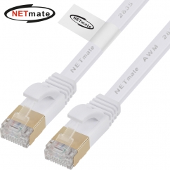강원전자 넷메이트 CAT.7 STP FLAT 랜 케이블 10m (화이트) NM-UF7100W