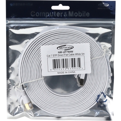 강원전자 넷메이트 CAT.7 STP FLAT 랜 케이블 5m (화이트) NM-UF750W