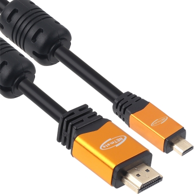 강원전자 넷메이트 Micro HDMI 2.0 Gold Metal 케이블 3m NMC-HDM30Z