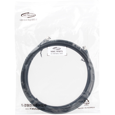 강원전자 넷메이트 5C-HFBT BNC-BNC 동축 케이블(동복강선/4합/75ohm) 5m NMC-HFBT5
