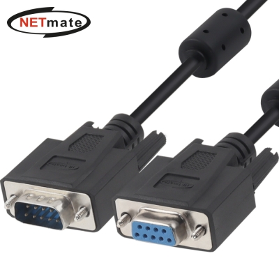 강원전자 넷메이트 9핀 M/F NULL MODEM 케이블 10m (블랙) NMC-SFM100B