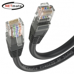 강원전자 넷메이트 CAT.5E UTP 랜 케이블 0.3m, 블랙 NMC-U5003BK