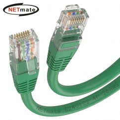 강원전자 넷메이트 CAT.5E UTP 랜 케이블 0.3m, 그린 NMC-U5003GN