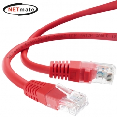 강원전자 넷메이트 CAT.5E UTP 랜 케이블 0.5m, 레드 NMC-U5005R