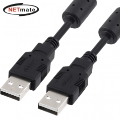 강원전자 넷메이트 USB2.0 AM-AM 케이블 5m (블랙/노이즈필터) NMC-UA250C