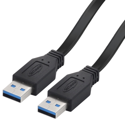 강원전자 넷메이트 USB3.0 AM-AM FLAT 케이블 0.3m (블랙) NMC-UA303F