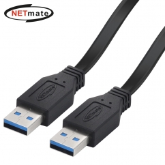 강원전자 넷메이트 USB3.0 AM-AM FLAT 케이블 2m (블랙) NMC-UA320F