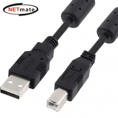 강원전자 넷메이트 USB2.0 AM-BM 케이블 1m (블랙/노이즈필터) NMC-UB210C