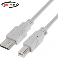강원전자 넷메이트 USB2.0 AM-BM 케이블 1.8m (그레이) NMC-UB218