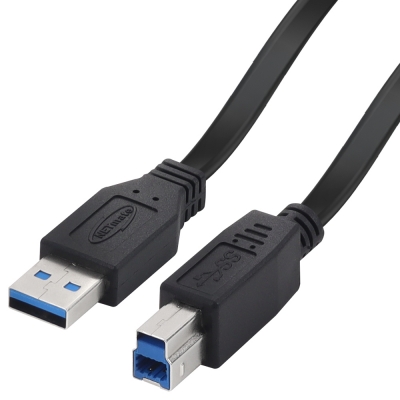강원전자 넷메이트 USB3.0 AM-BM FLAT 케이블 0.5m (블랙) NMC-UB305F