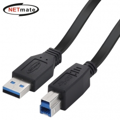 강원전자 넷메이트 USB3.0 AM-BM FLAT 케이블 1m (블랙) NMC-UB310F