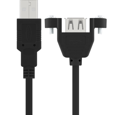 강원전자 넷메이트 USB2.0 판넬형 연장 케이블 0.3m (블랙) NMC-UF203SB