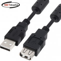 강원전자 넷메이트 USB2.0 연장 AM-AF 케이블 2m (블랙/노이즈필터) NMC-UF220C