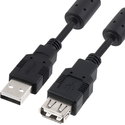 강원전자 넷메이트 USB2.0 연장 AM-AF 케이블 2m (블랙/노이즈필터) NMC-UF220C