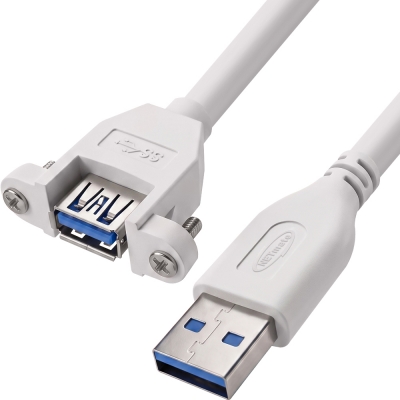 강원전자 넷메이트 USB3.0 연장 AM-AF 판넬형 케이블 1m, 화이트 NMC-UF310SW