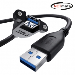 강원전자 넷메이트 USB3.0 연장 AM-AF 판넬형 케이블 3m, 블랙 NMC-UF330SB