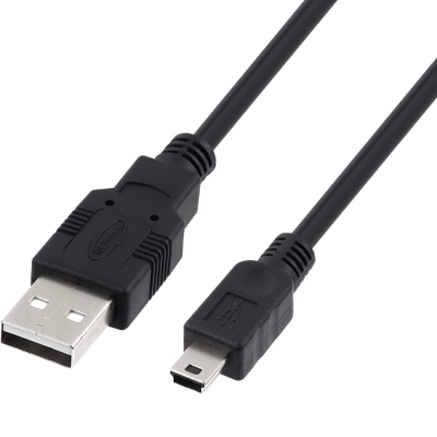 강원전자 넷메이트 USB2.0 AM-Mini 5핀 케이블 1.8m (블랙) NMC-UM218BK