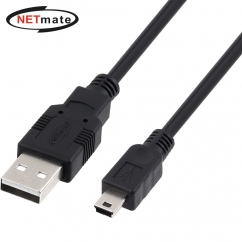 강원전자 넷메이트 USB2.0 AM-Mini 5핀 케이블 2m (블랙) NMC-UM220BK