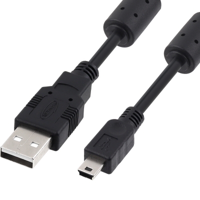 강원전자 넷메이트 USB2.0 AM-Mini 5핀 케이블 5m (블랙/24AWG/노이즈필터) NMC-UM250C