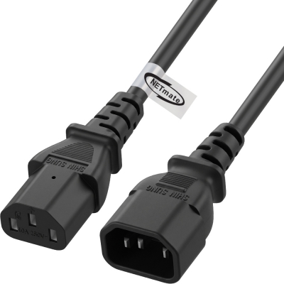 강원전자 넷메이트 AC 파워코드 연장 케이블 0.5m, 블랙 NMP-SPC005BF
