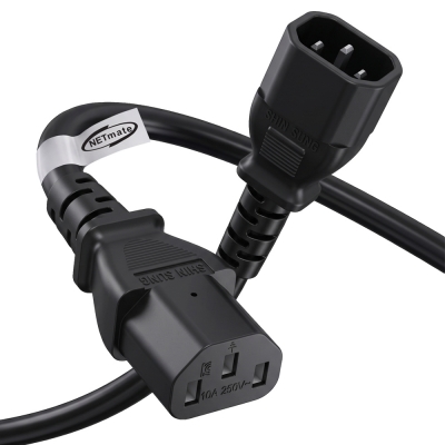 강원전자 넷메이트 AC 파워코드 연장 케이블 1m, 블랙 NMP-SPC010BF