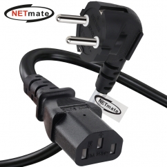 강원전자 넷메이트 3구 AC 파워코드 전원케이블 1.5m, 꺾임형 블랙 NMP-SPC015