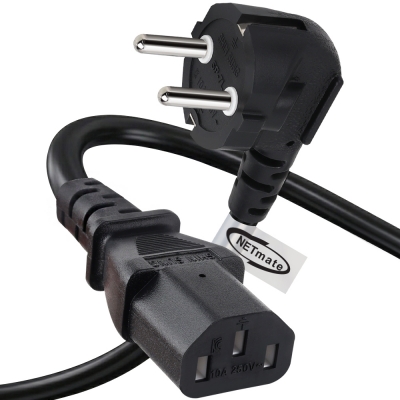 강원전자 넷메이트 3구 AC 파워코드 전원케이블 3m, 꺾임형 블랙 NMP-SPC030